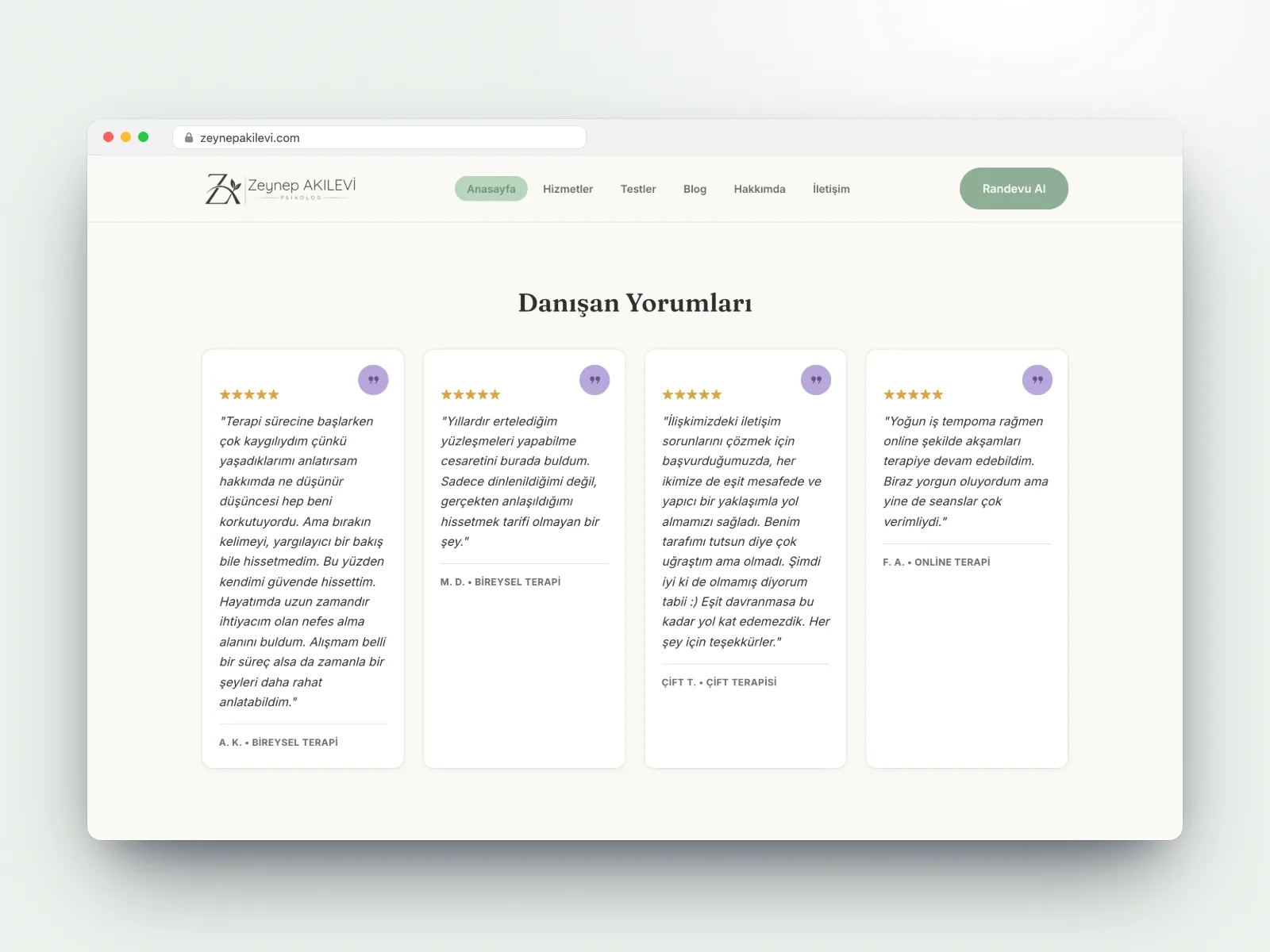 Adana'da psikolog için online randevulu kişisel web sitesi - 3
