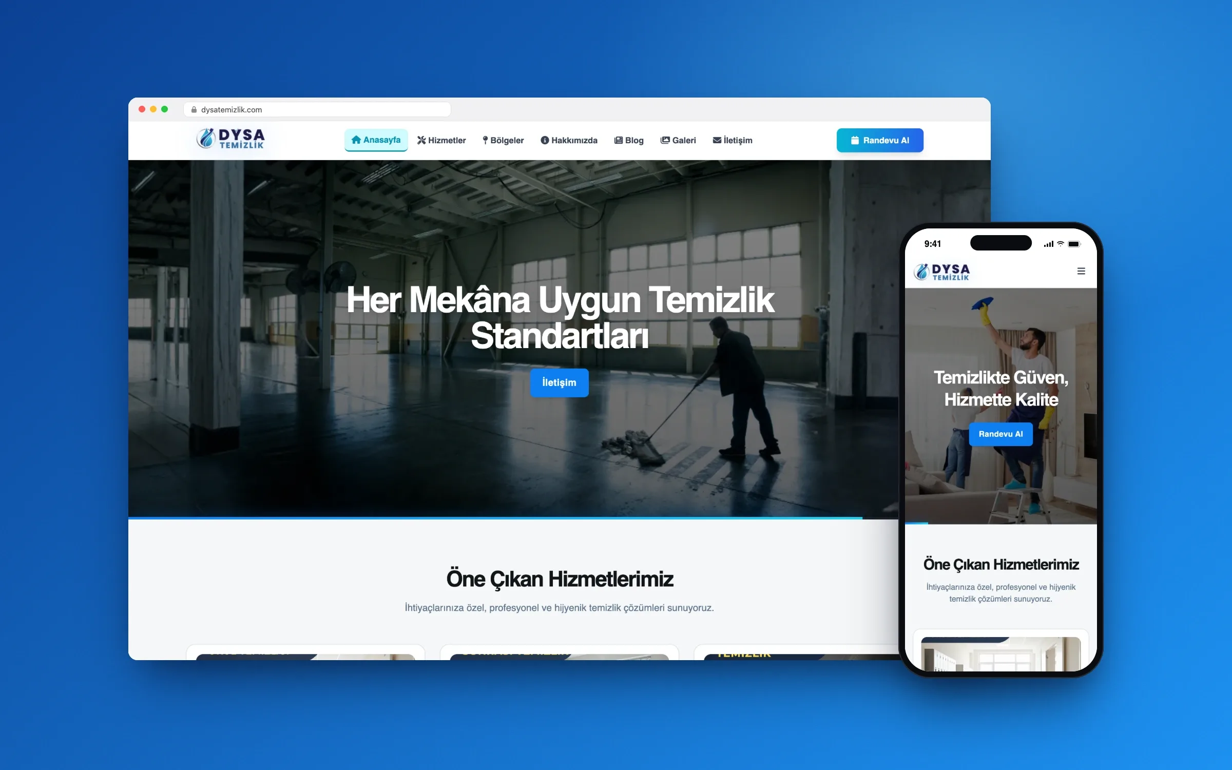 İstanbul'da temizlik şirketi için bölge odaklı kurumsal site