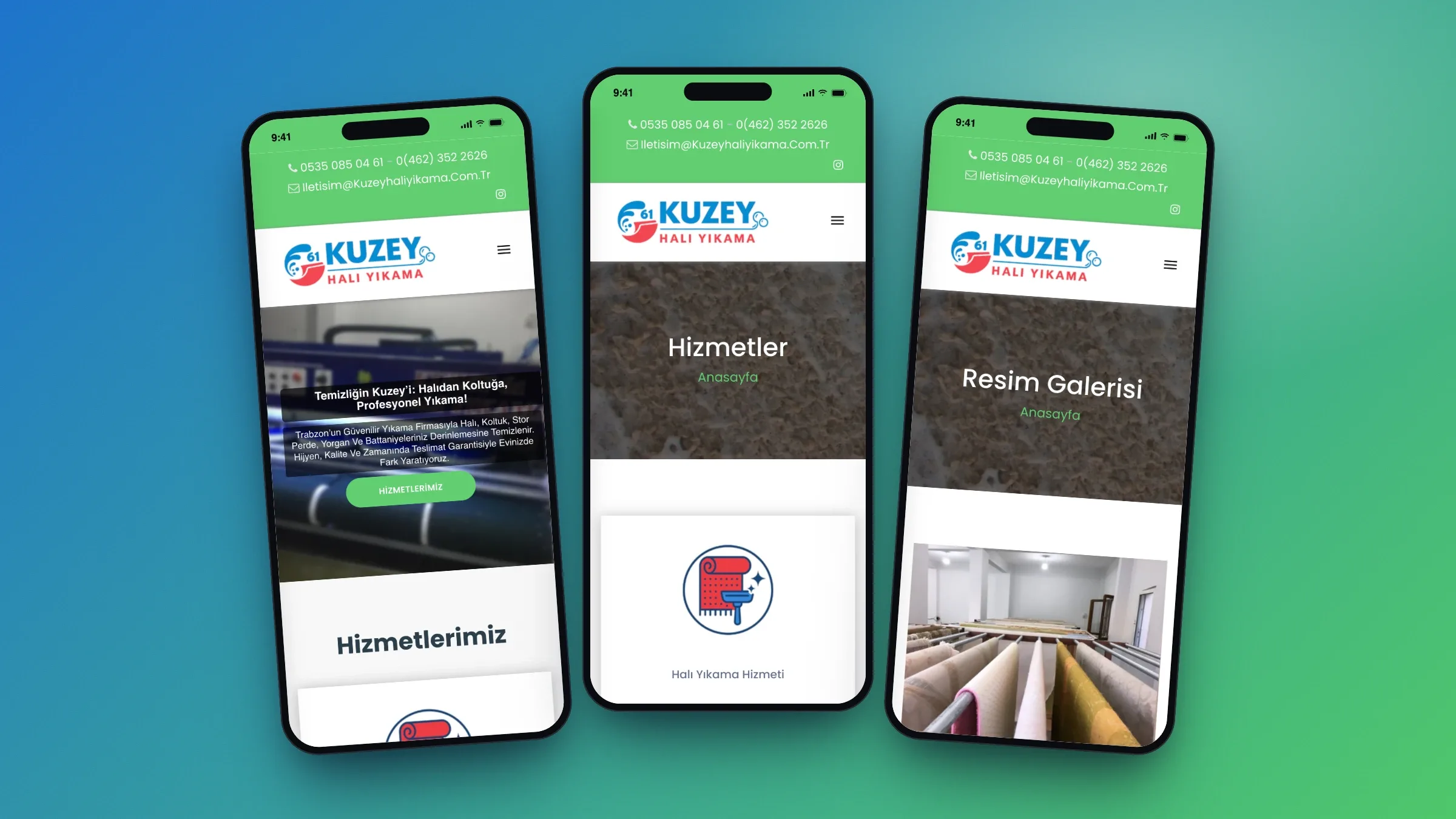 Trabzon'da halı yıkama firması için teklif odaklı web sitesi - 1