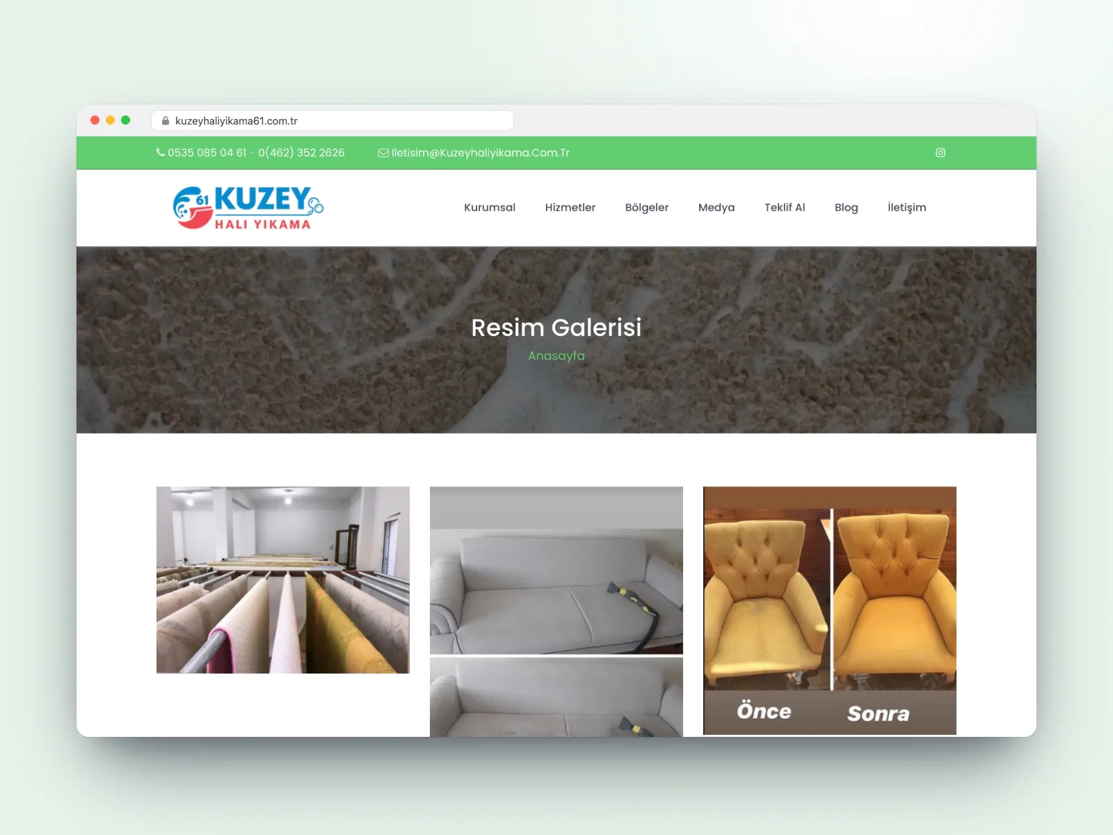 Trabzon'da halı yıkama firması için teklif odaklı web sitesi - 5