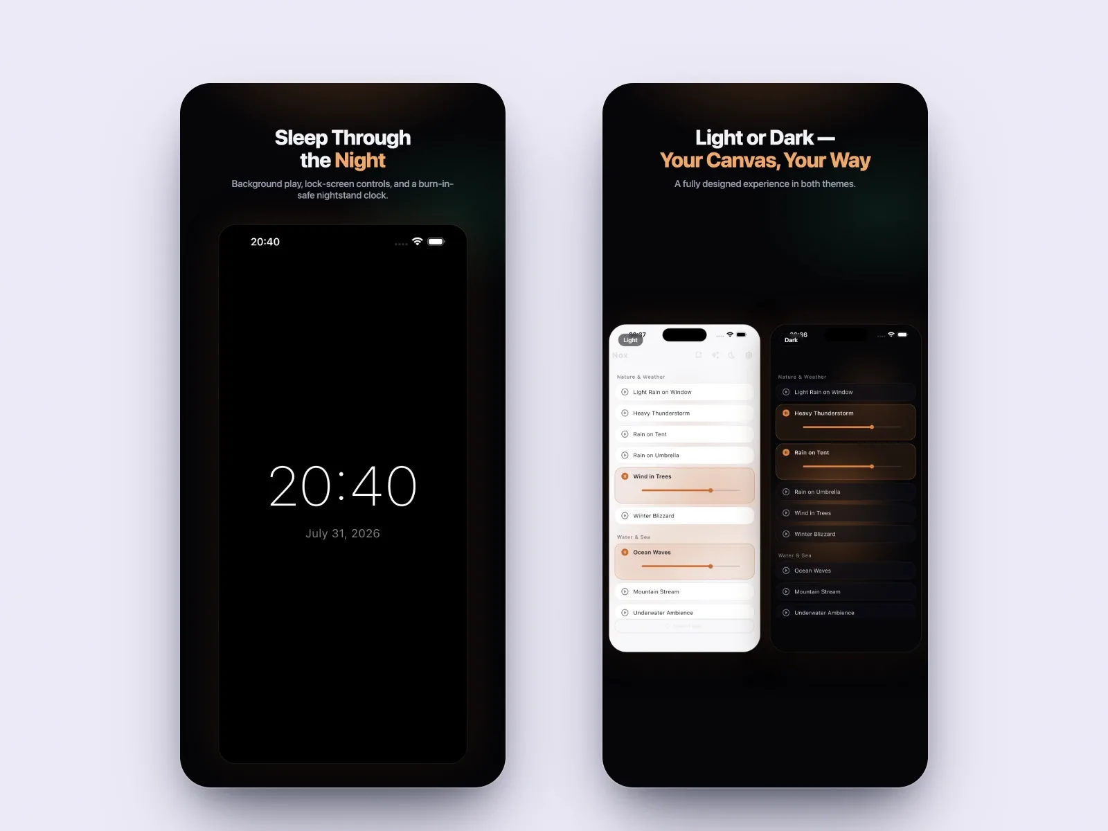 Nox: reklamsız uyku ve odak sesleri uygulaması (iOS) - 3