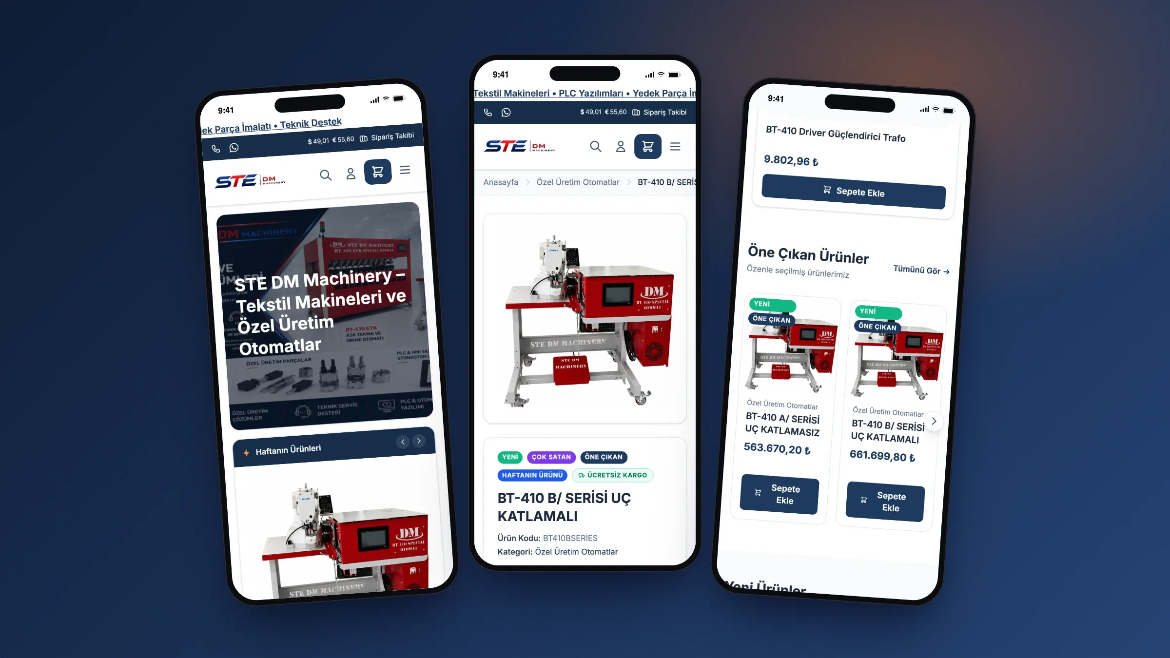Tekstil makineleri üreticisi için çok para birimli e-ticaret sitesi - 1