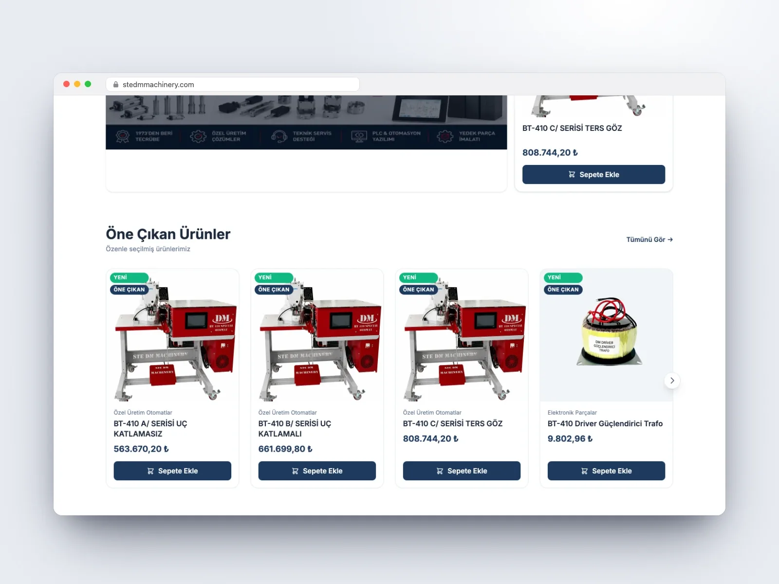 Tekstil makineleri üreticisi için çok para birimli e-ticaret sitesi - 2